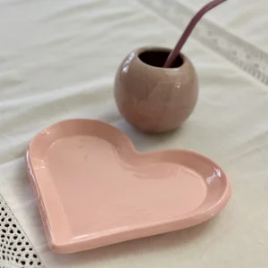 Platitos corazón  Vaj Cora 013 Rosa de cerámica - Ninine Amelia